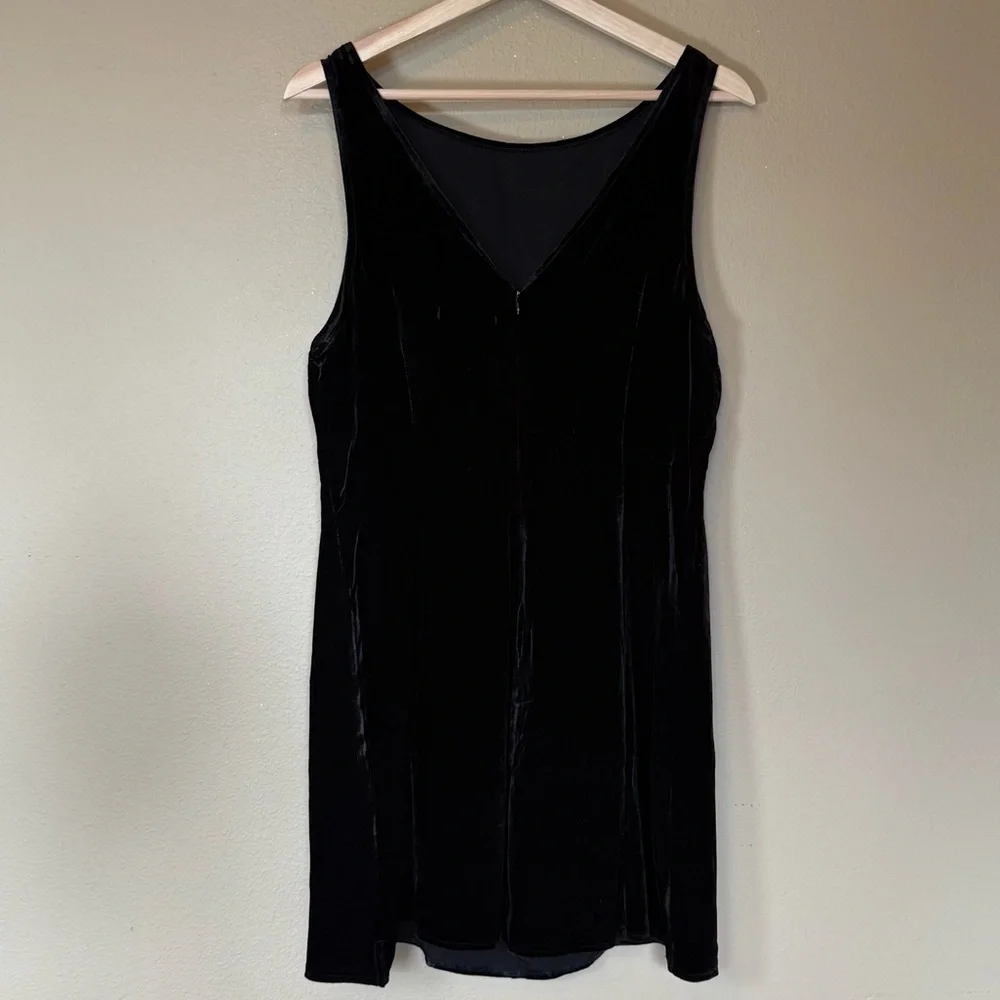 Reformation Black Silk Velvet Cocktail Mini Dress Size 10